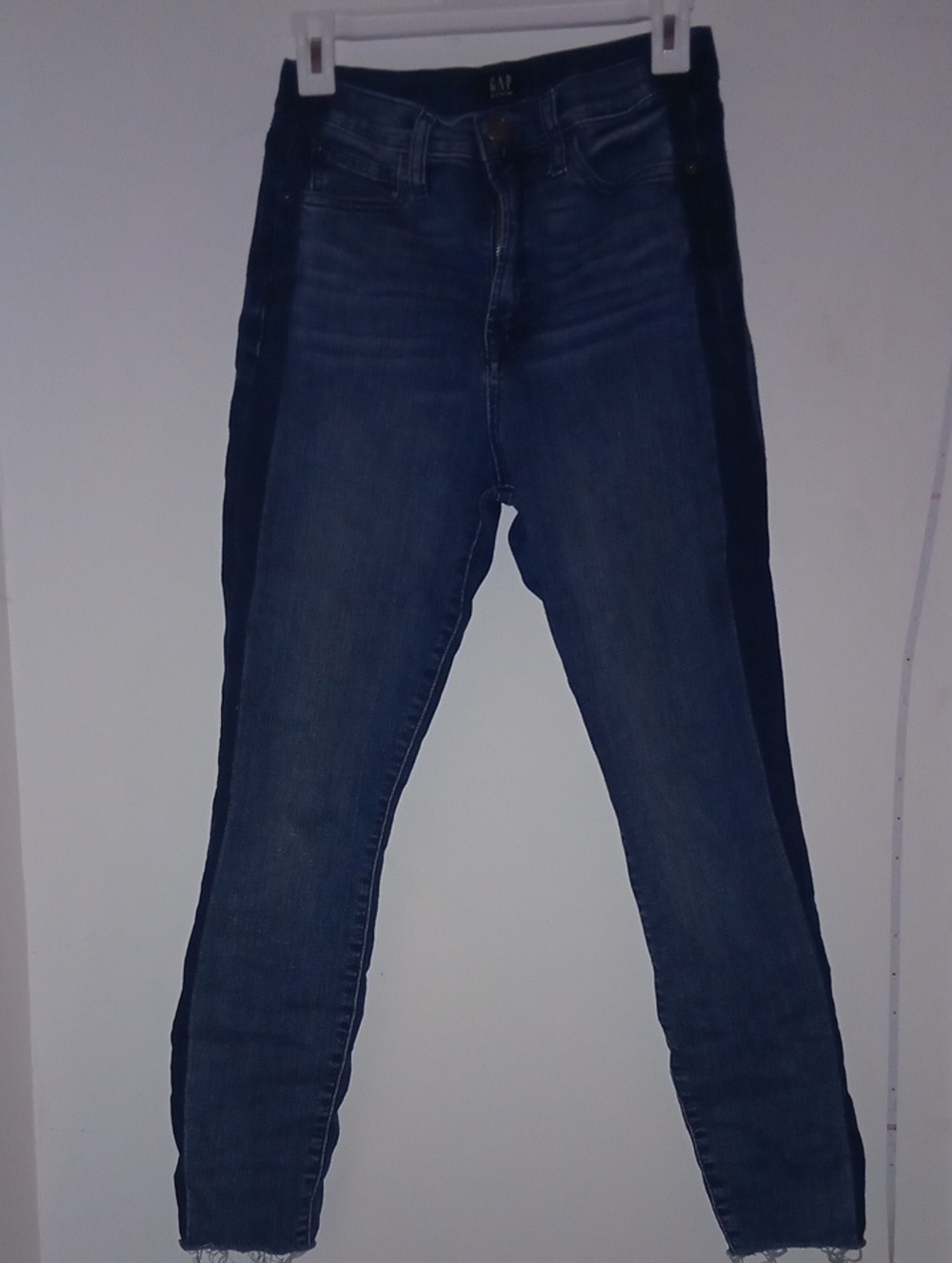 GAP Women's Two-Tone Blue Skinny Jeans with Side Panels 6/28 Regular True Skinny